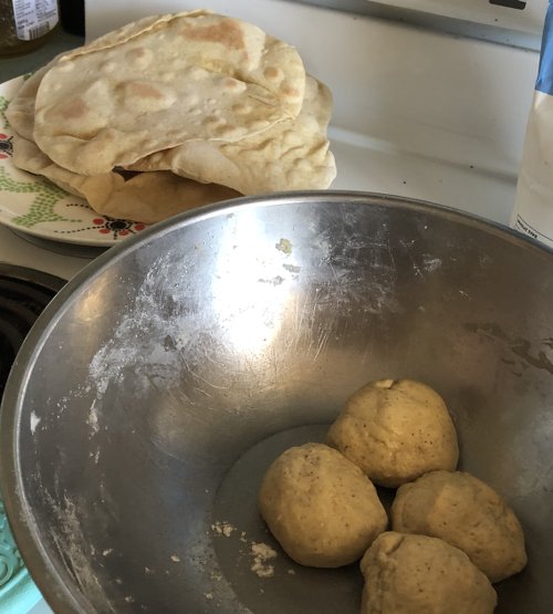 Finished Flatbreads and Doughballs awaiting their fate